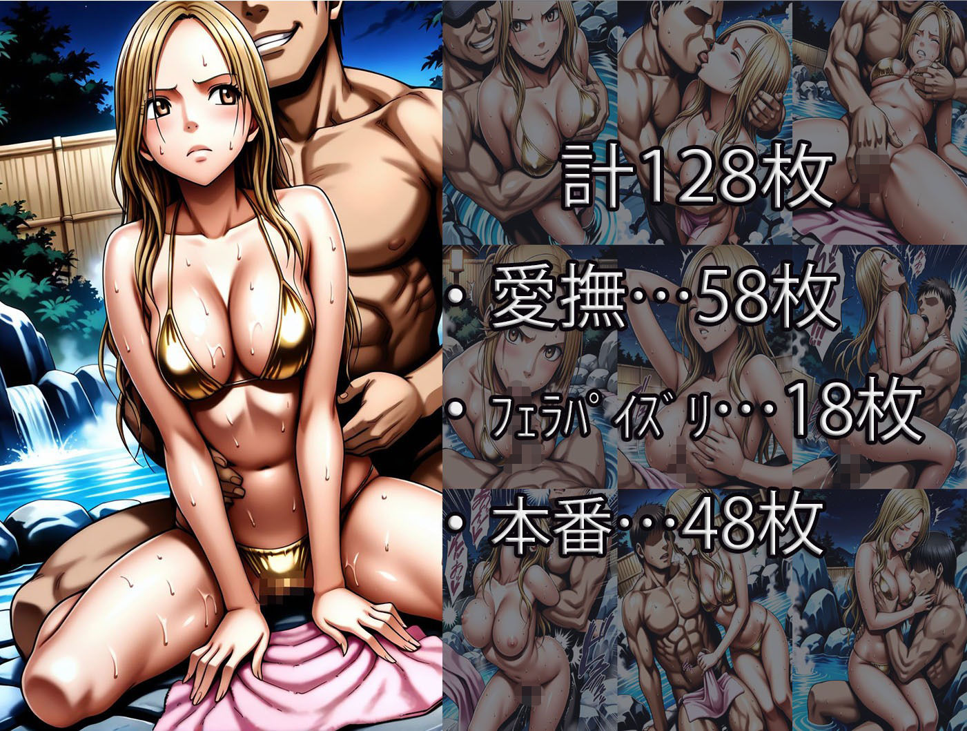 鈴〇彩花・持田〇ずさ・藤浦〇ナタ・南雲〇ゆき【金色ビキニ堕ち】 画像1
