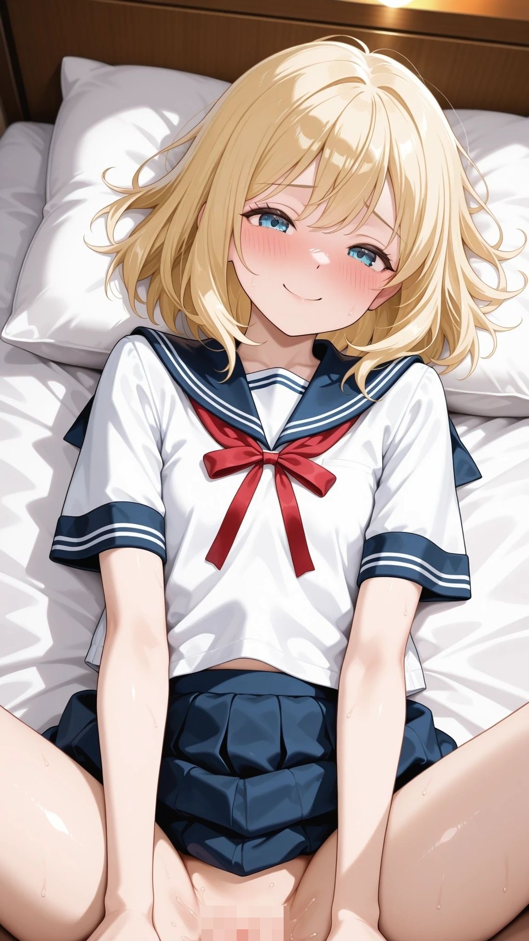 貧乳金髪美少女とラブホテルで制服エッチ_6
