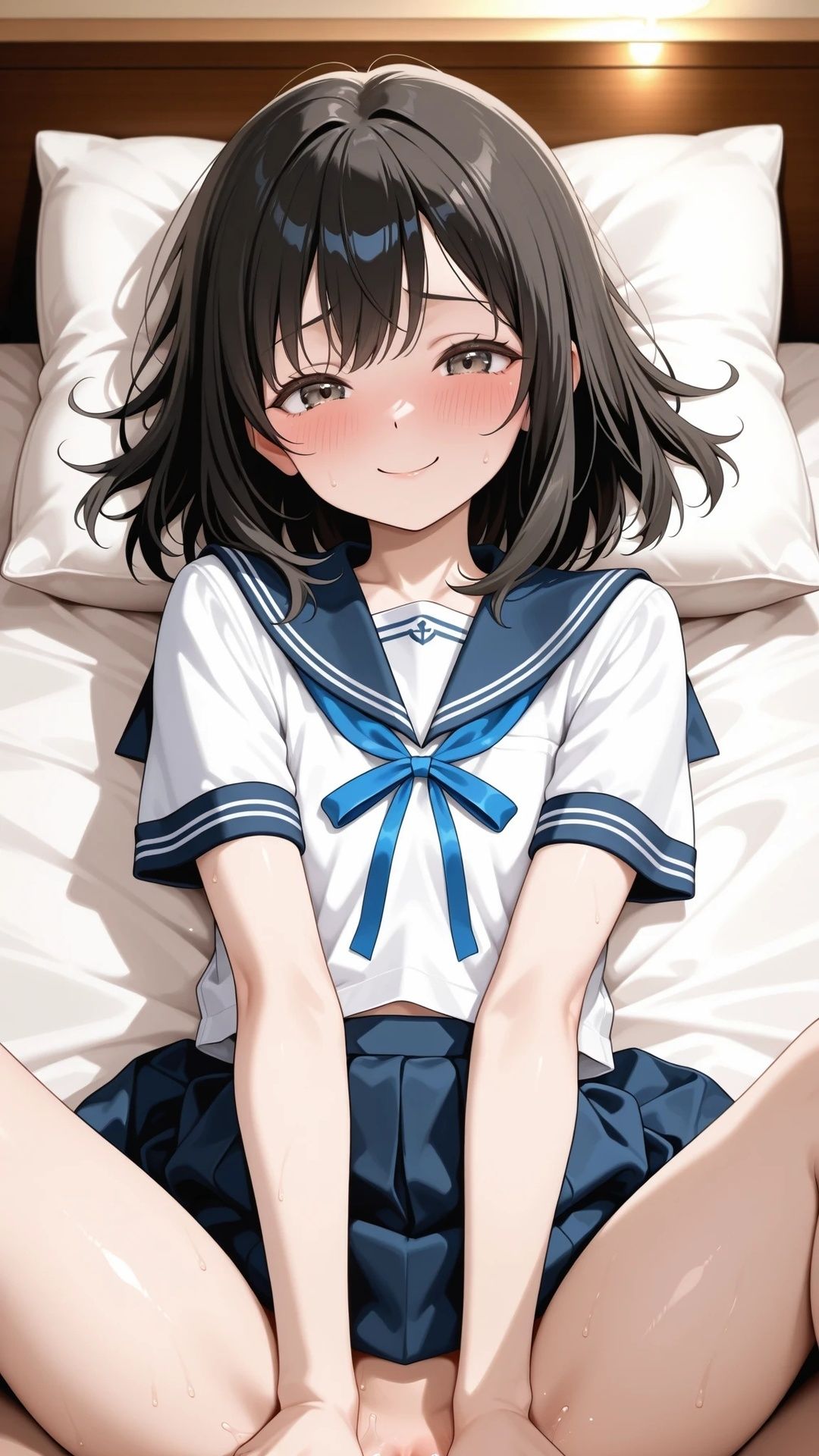 貧乳黒髪美少女とラブホテルで制服エッチ_6
