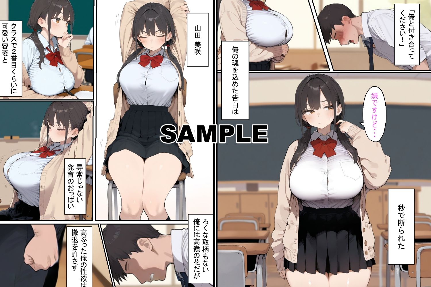 押しに弱い巨乳おさげちゃん、不機嫌そうだけどえっちさせてくれる 画像1