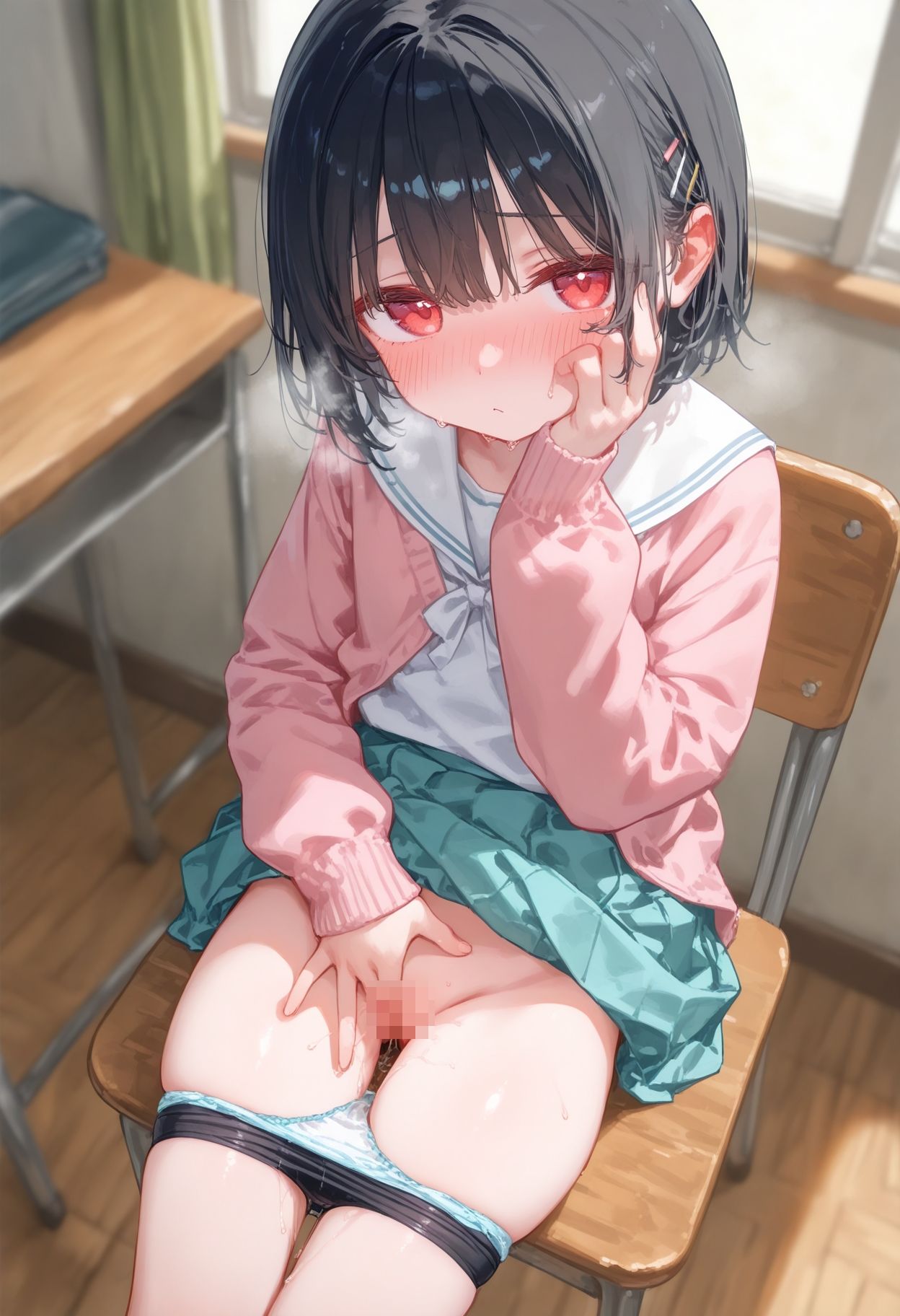 クラスのあの子の恥じらいまんこ_9