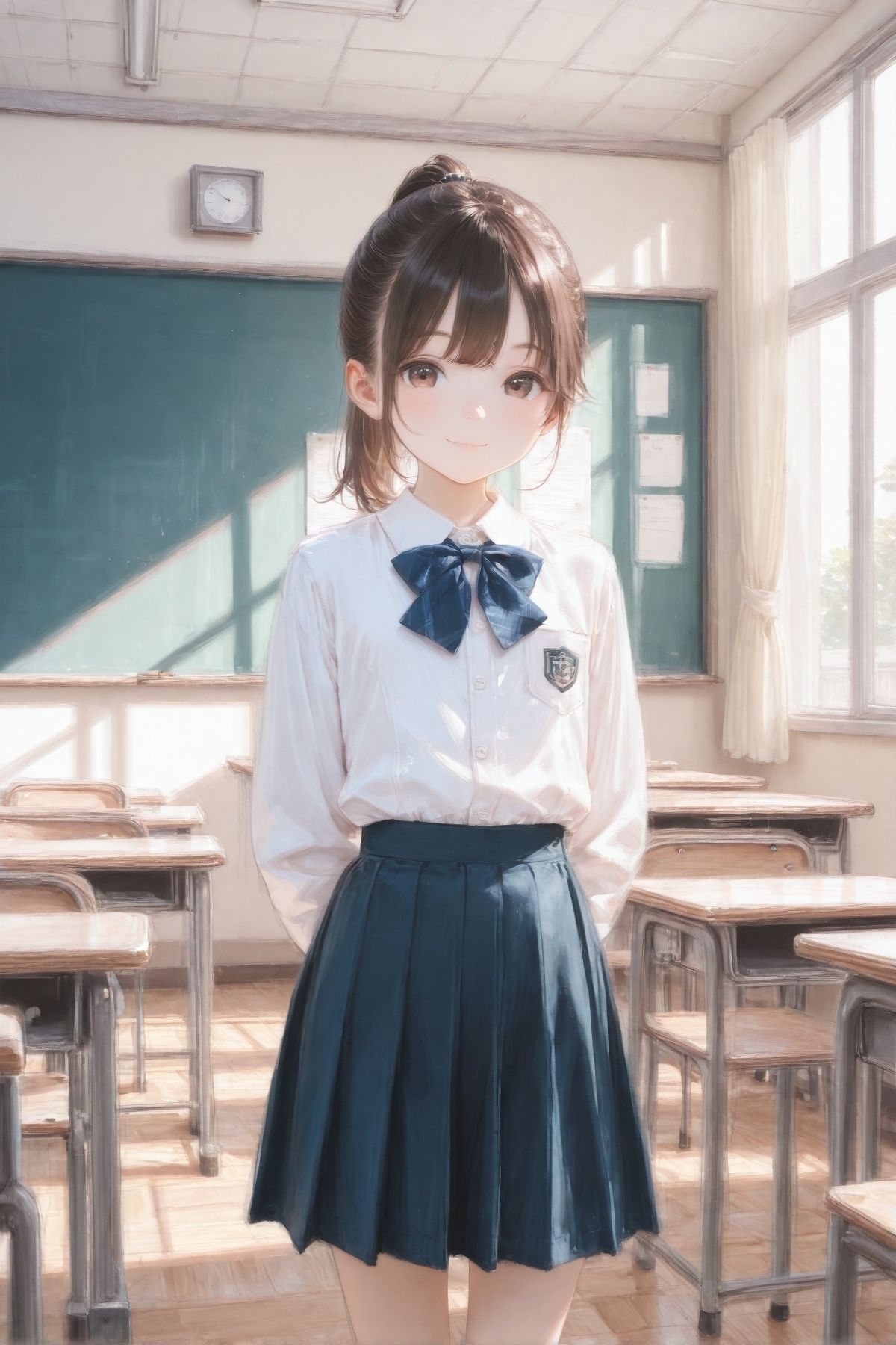 ちっぱい女子校生 居残り性教育_9