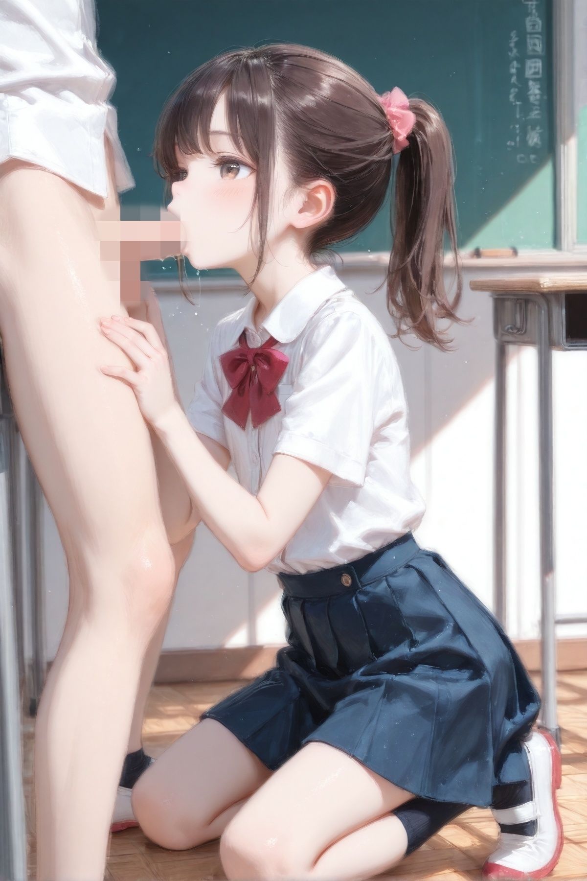 ちっぱい女子校生 居残り性教育_11