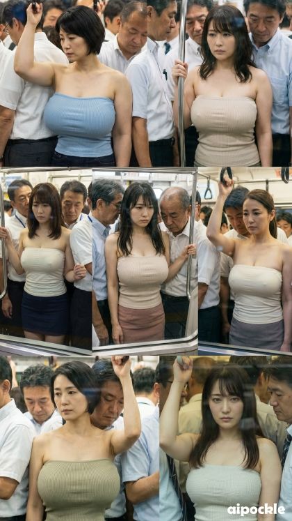 アラフォー熟女の爆乳、徹底的に揉みしだくっ！（電車内チューブトップ編） 画像2