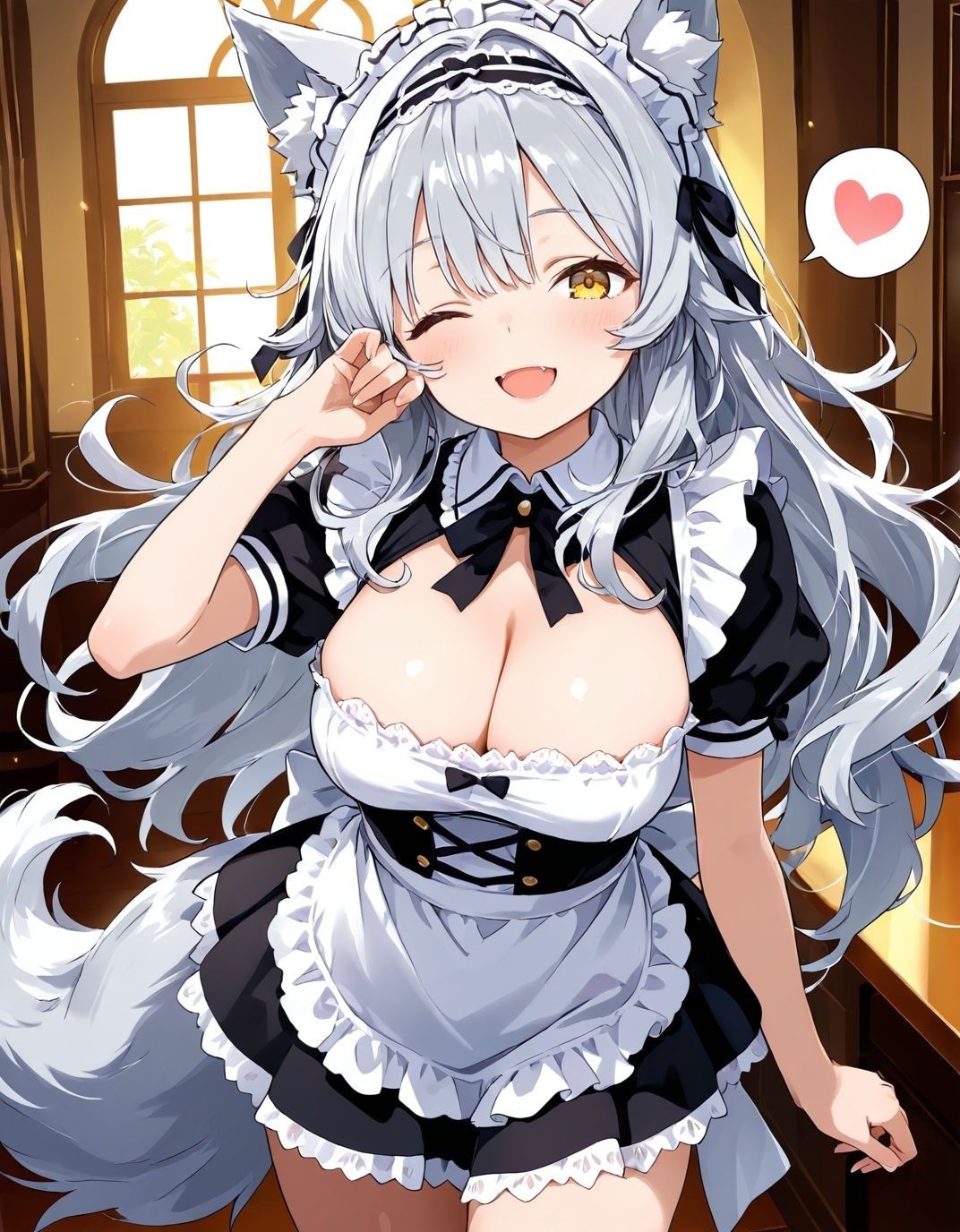 尽くし系のシルヴィちゃん  拾ったケモミミ娘が毎日ご奉仕させてとお願いしてくるお話  半袖メイド編_0