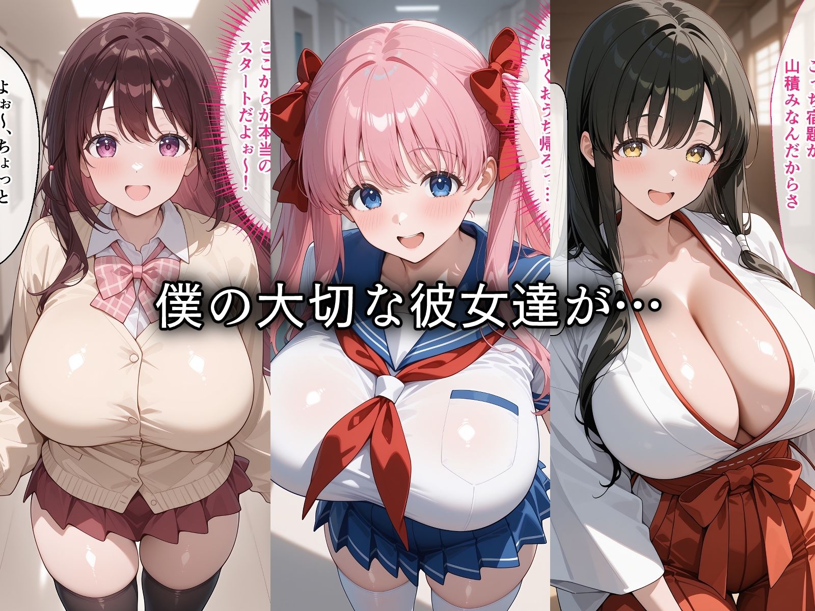 寝取られた爆乳麻雀娘たち〜催〇アプリで種付け完了 画像1