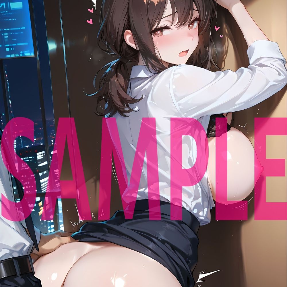 夜のオフィスで先輩と 画像6