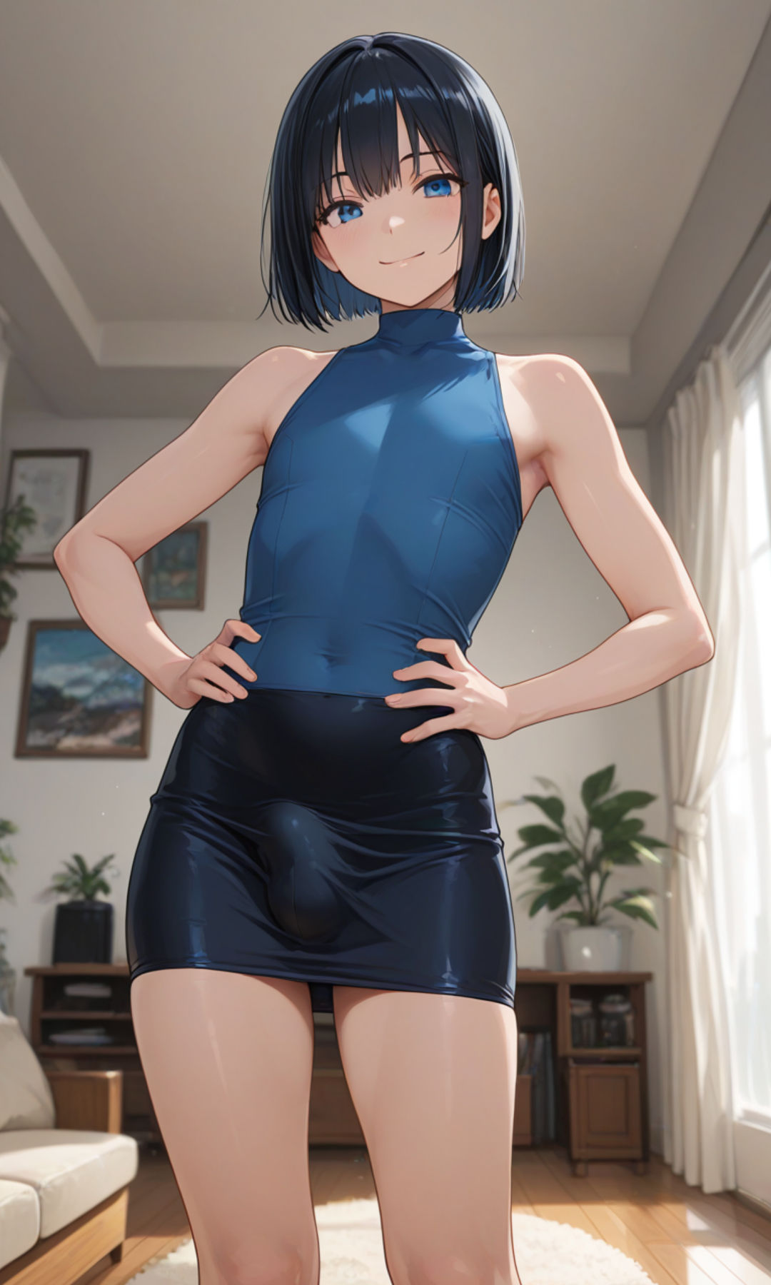 オナニーで大量射精する男の娘たち_5