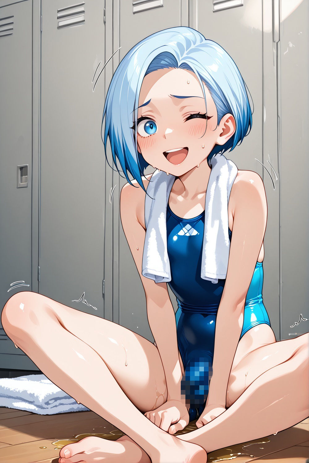 男の娘と水着を濡らす水 サンプル2