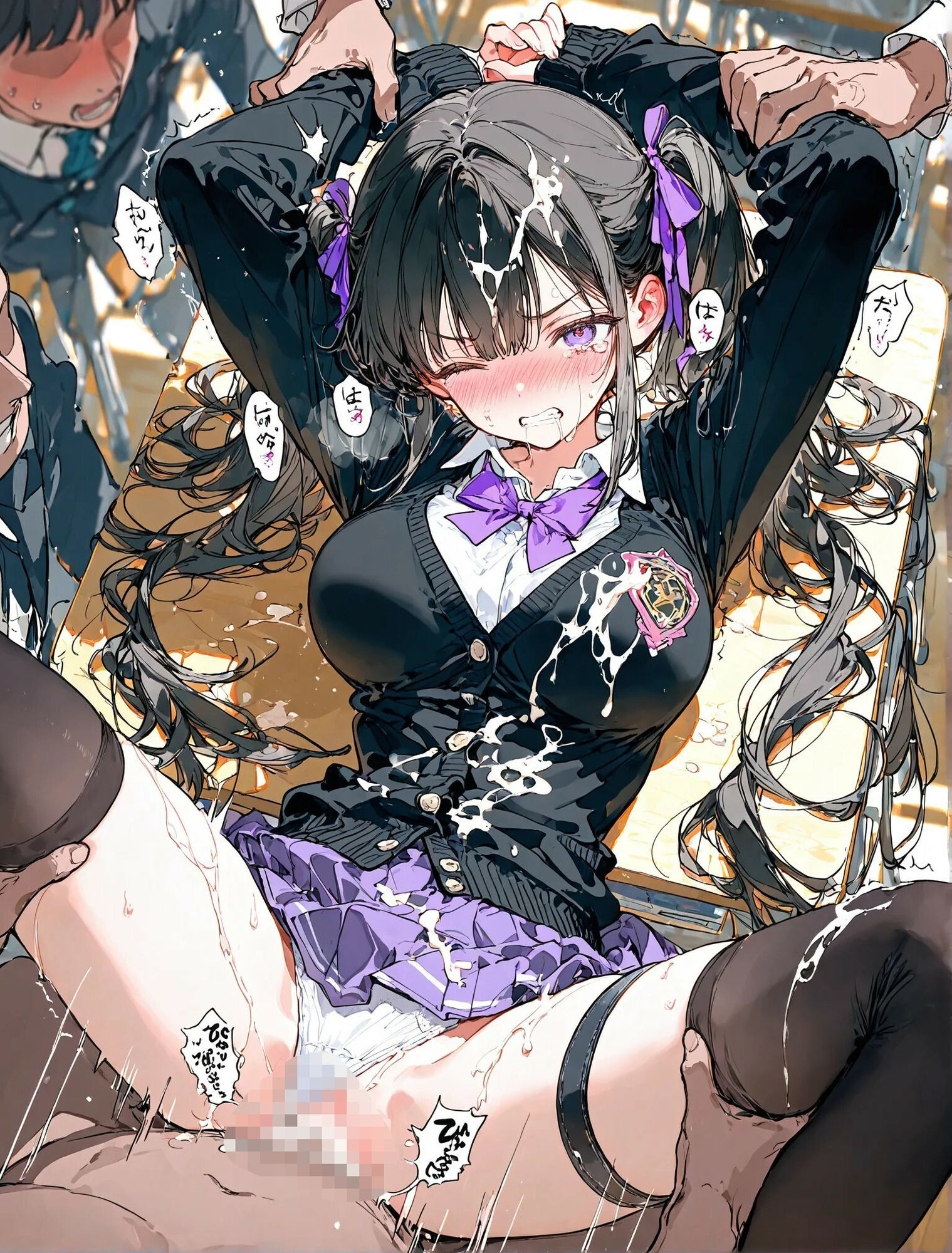 黒髪ツインテJKとSEX サンプル1