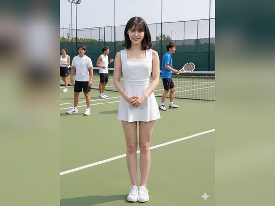 【AI生成作品part2】  テニスウェアの新妻のパンチラとブラ、転校生のパンチラを撮影