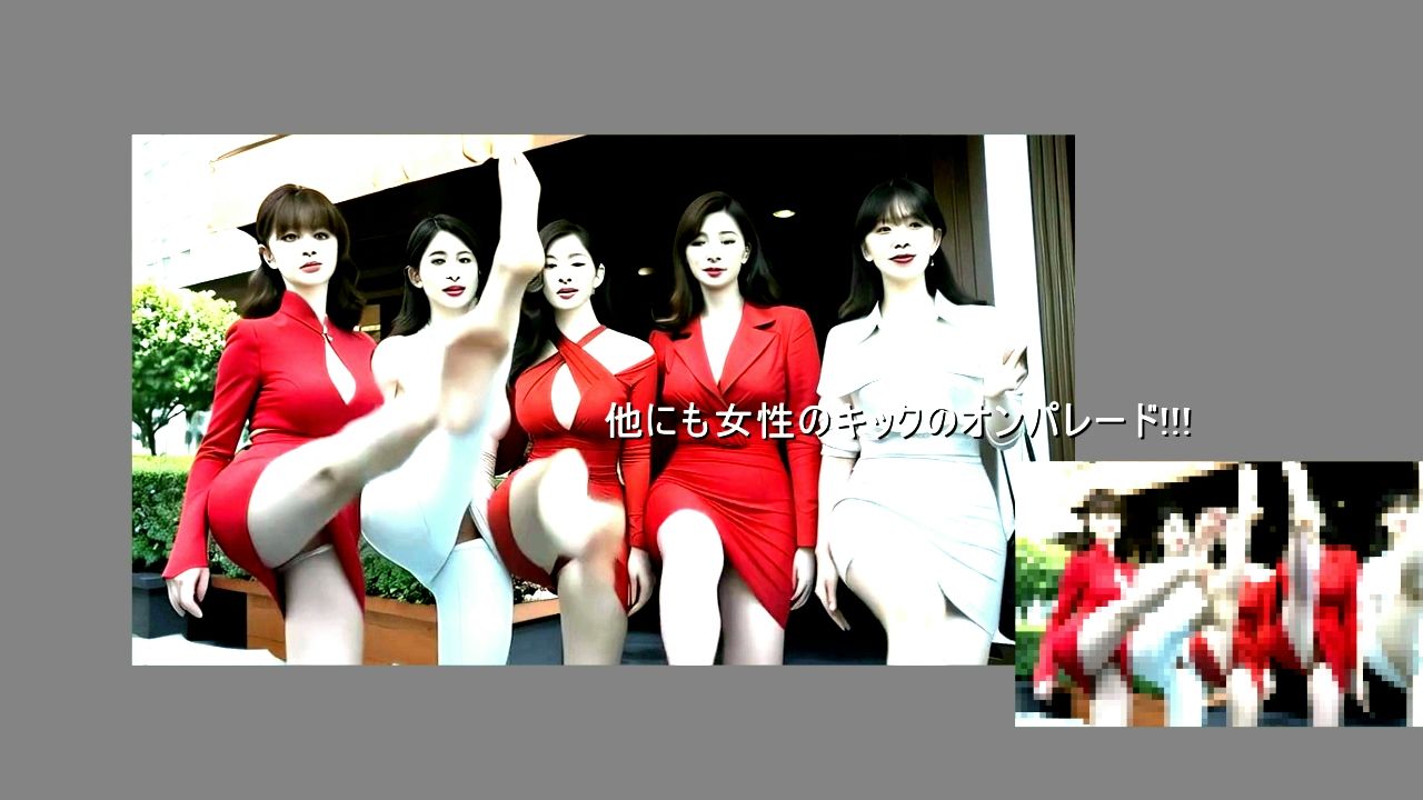 ハイキックする女性たち！ 画像2