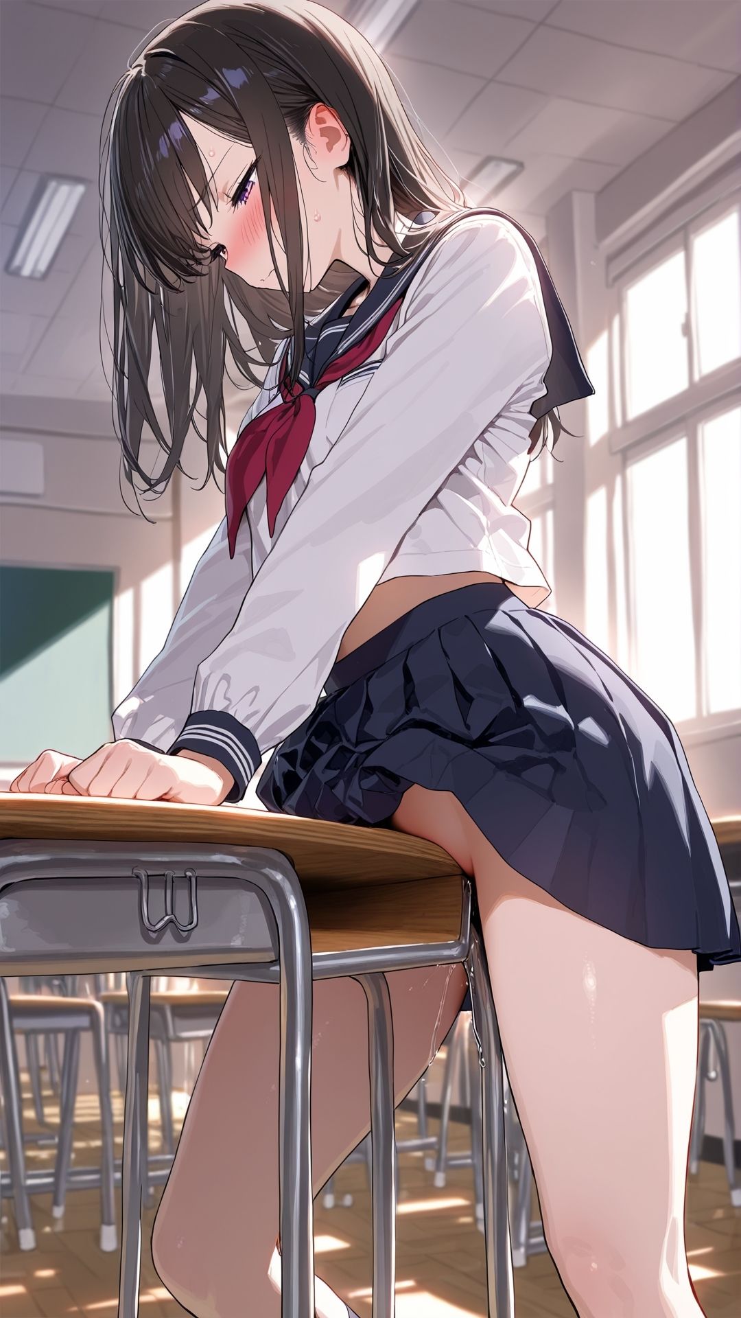 【角オナニー動画】きもちいい角を見つけちゃった女の子たち12本〜パート（7）〜セーラー服とブレザーの女の子たち サンプル4