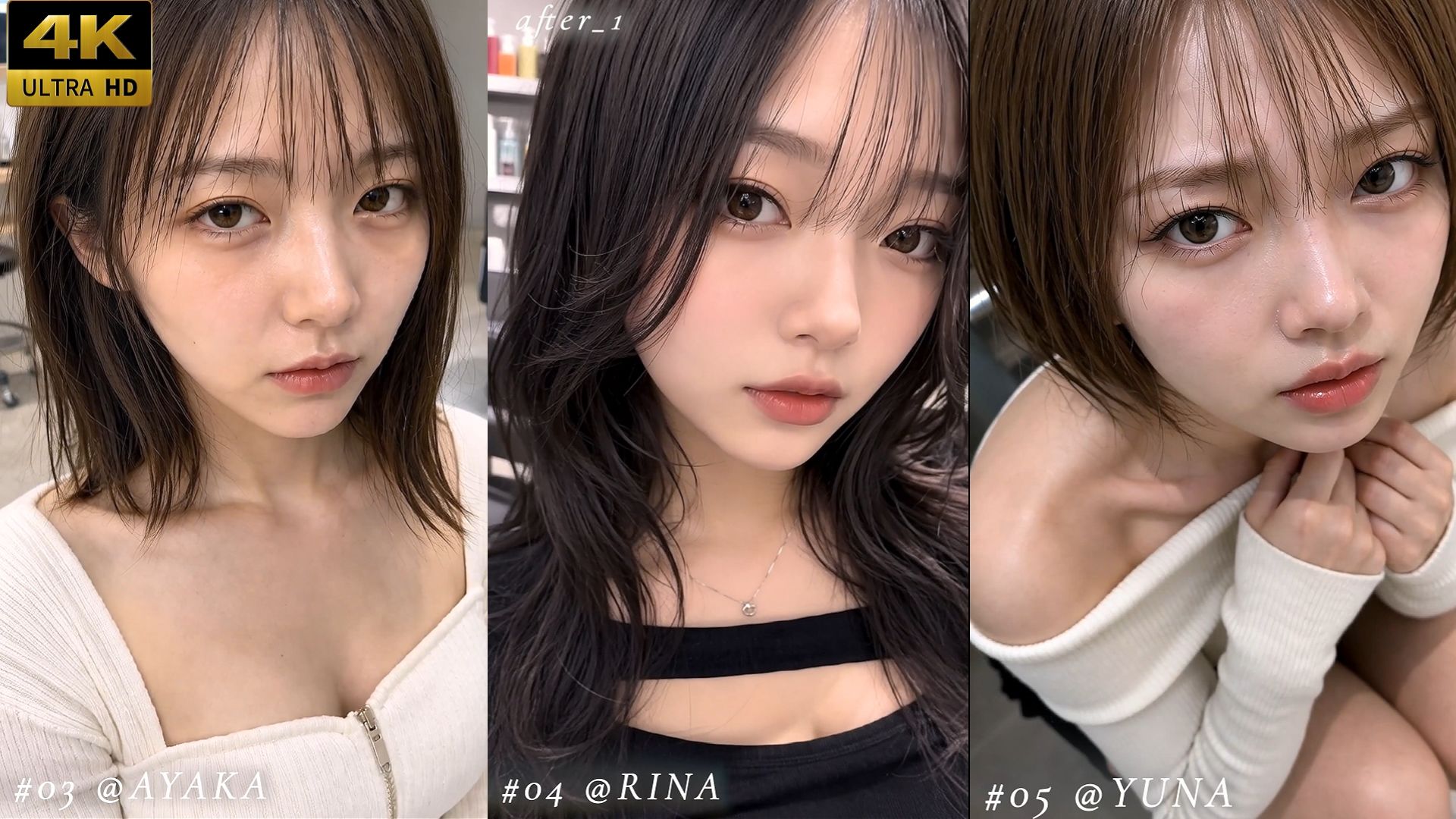 美容室に行っただけなのに4回も大量顔射された私…。おしゃれなクール系美容女子たち20人、Before＆After顔射オムニバス【4K縦動画】 画像1