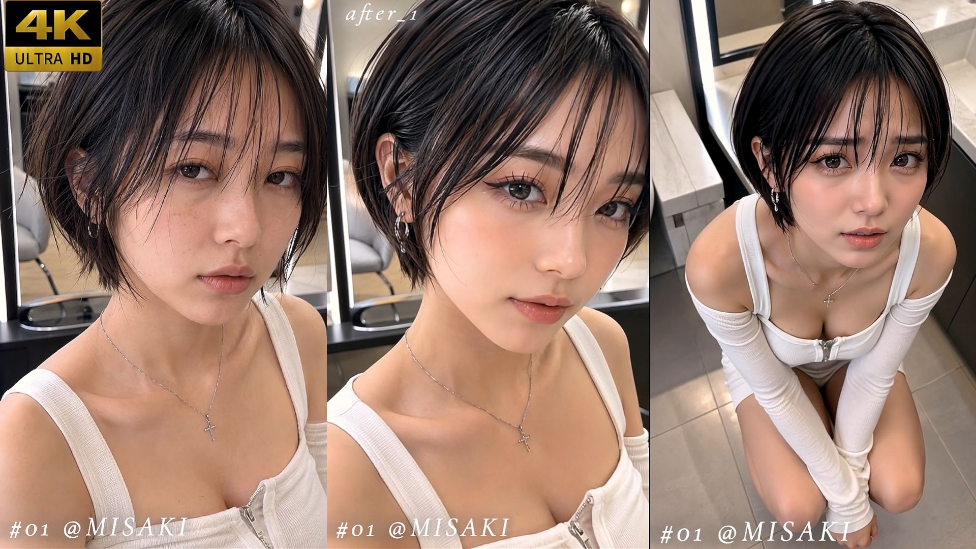 美容室に行っただけなのに4回も大量顔射された私…。おしゃれなクール系美容女子たち20人、Before＆After顔射オムニバス【4K縦動画】 画像2