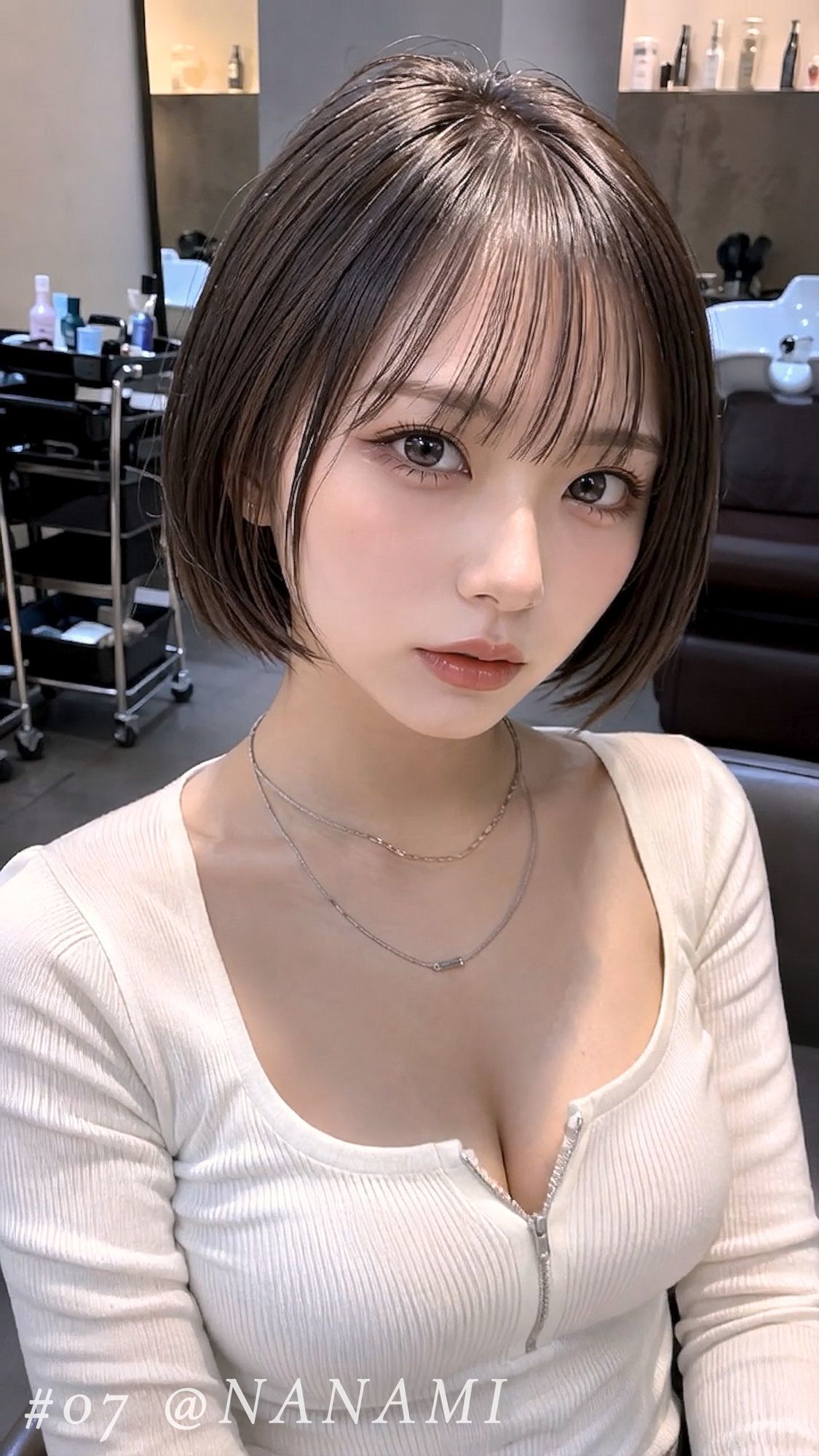 美容室に行っただけなのに4回も大量顔射された私…。おしゃれなクール系美容女子たち20人、Before＆After顔射オムニバス【4K縦動画】 画像6