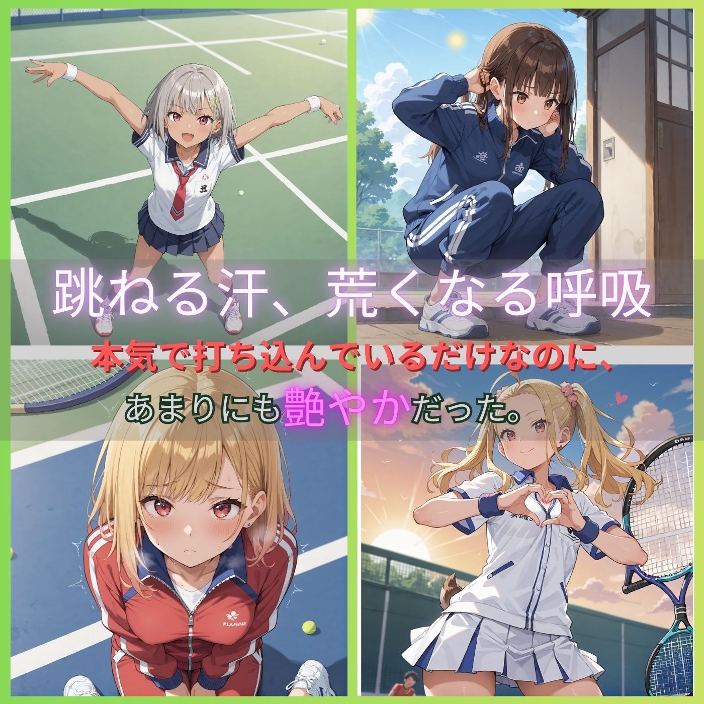学園性活!ユニフォームに滲む汗 テニス部の本気がエロい1【汗かく美少女の厳選CG348枚収録】 画像1