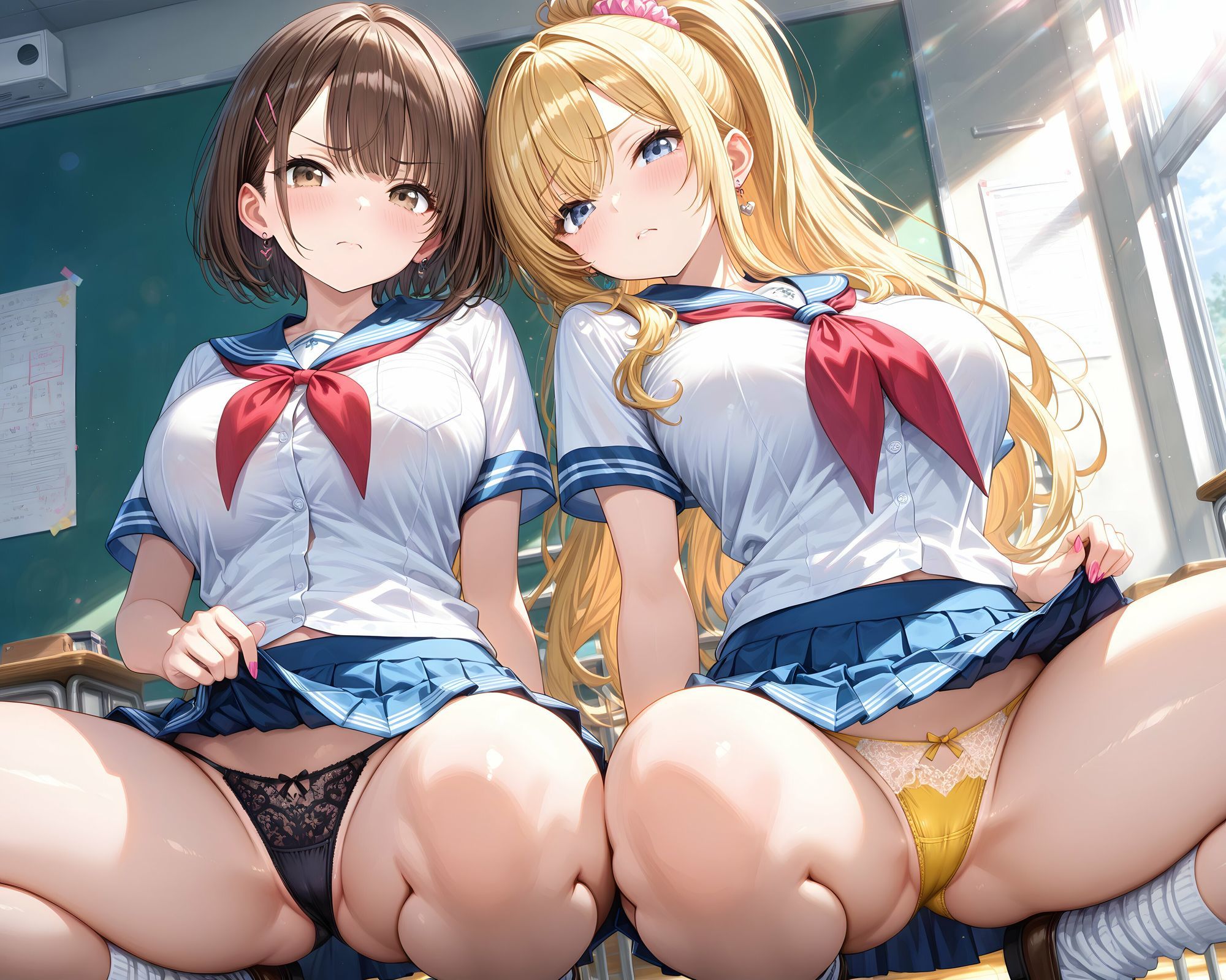 【無料エロ漫画】d_769938 超ミニスカ女学園 番外編2〜パンツ丸見えJKのパンチラ観察したり、見抜きしたり、射精のお手伝いしてもらうイラスト集〜(私はいつでもここにいる)