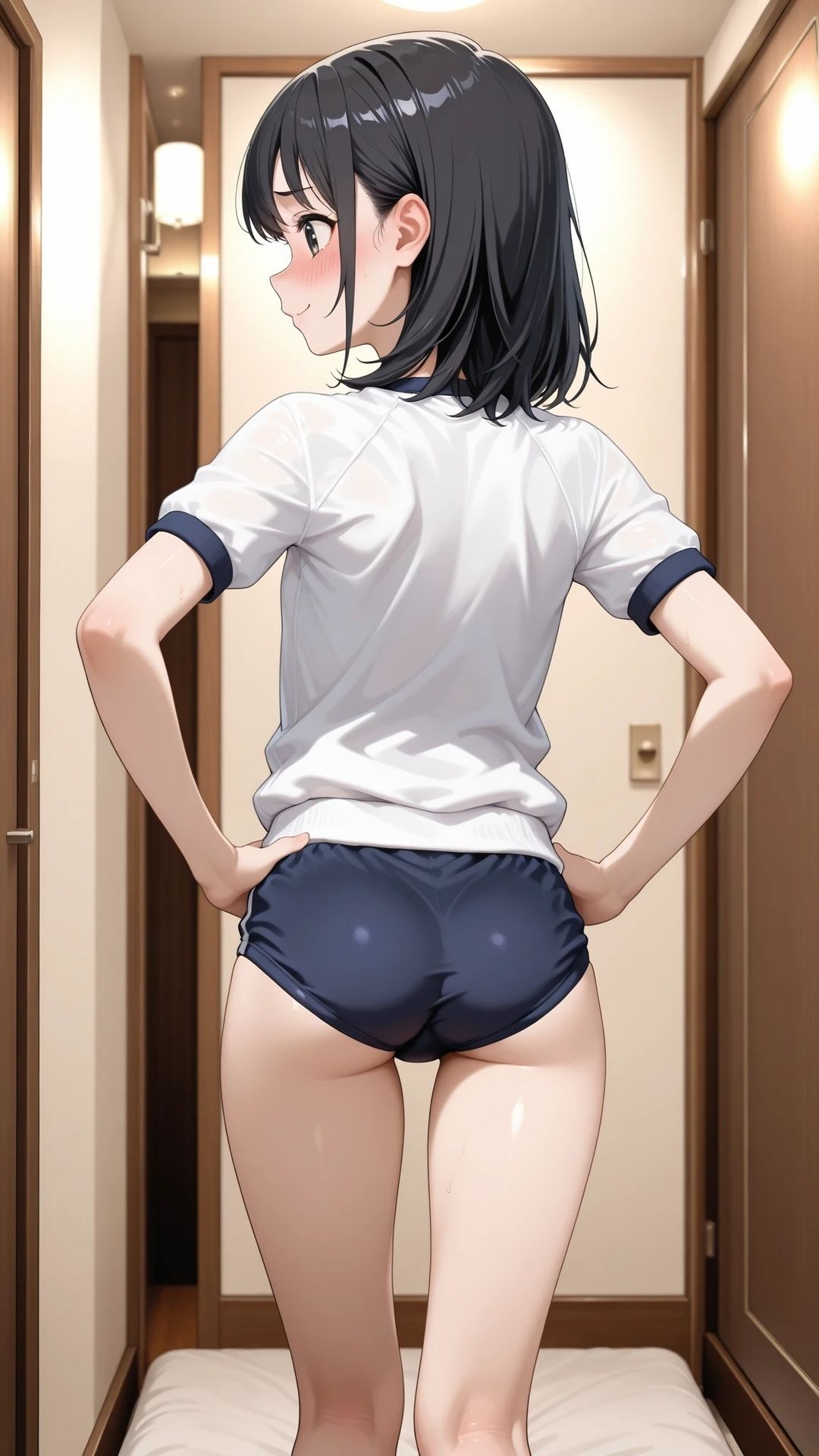 貧乳黒髪美少女とラブホテルでブルマエッチ サンプル画像 3