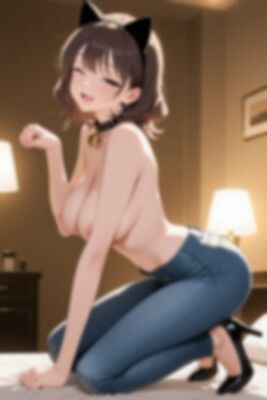 サンプル-裸ジーンズ猫ガール - サンプル画像