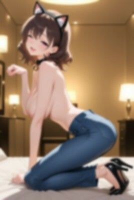 サンプル-裸ジーンズ猫ガール - サンプル画像