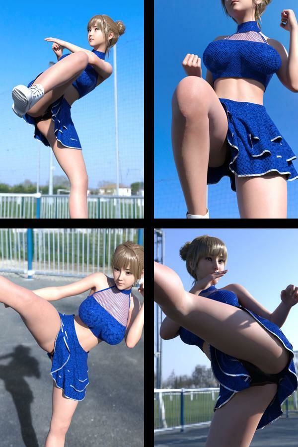 【▲100】『理想の彼女を3DCGで作ります』から生まれたバーチャルアイドル「一ノ瀬廻里（いちのせめぐり）」のグラドル撮影風写真集:Cheer_06 画像2