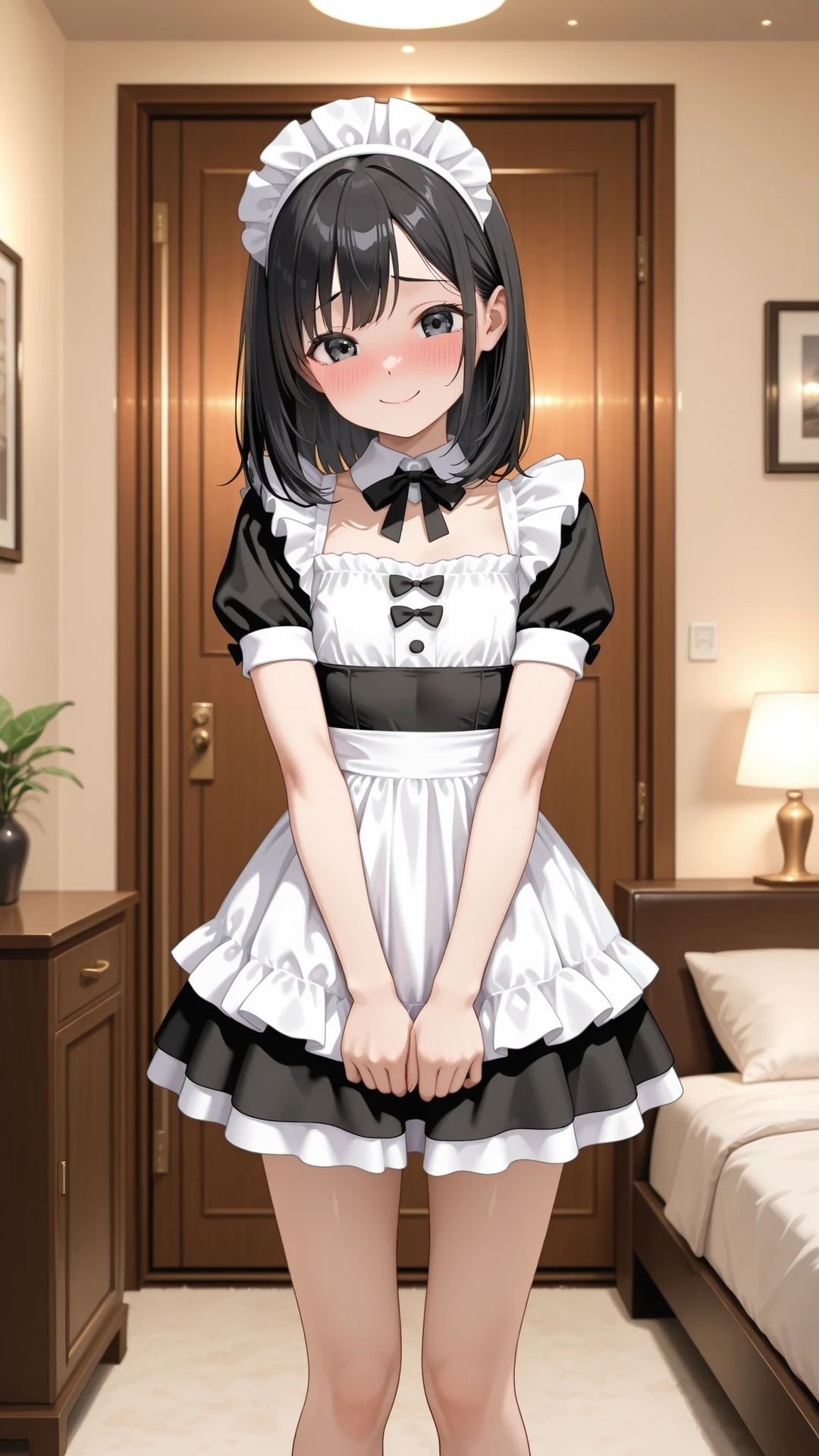 貧乳黒髪メイド美少女とラブホでエッチ_2