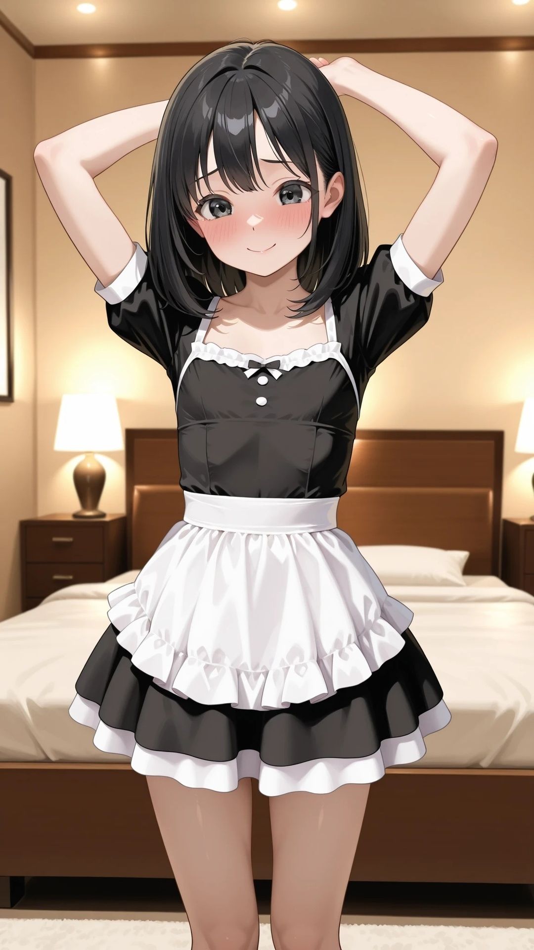 貧乳黒髪メイド美少女とラブホでエッチ_3