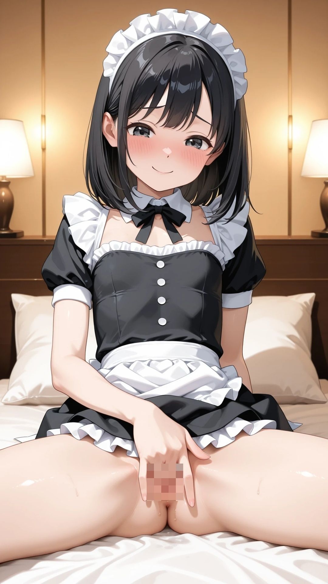 貧乳黒髪メイド美少女とラブホでエッチ_5