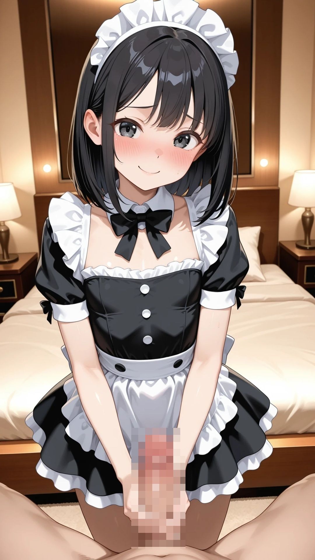 貧乳黒髪メイド美少女とラブホでエッチ_6