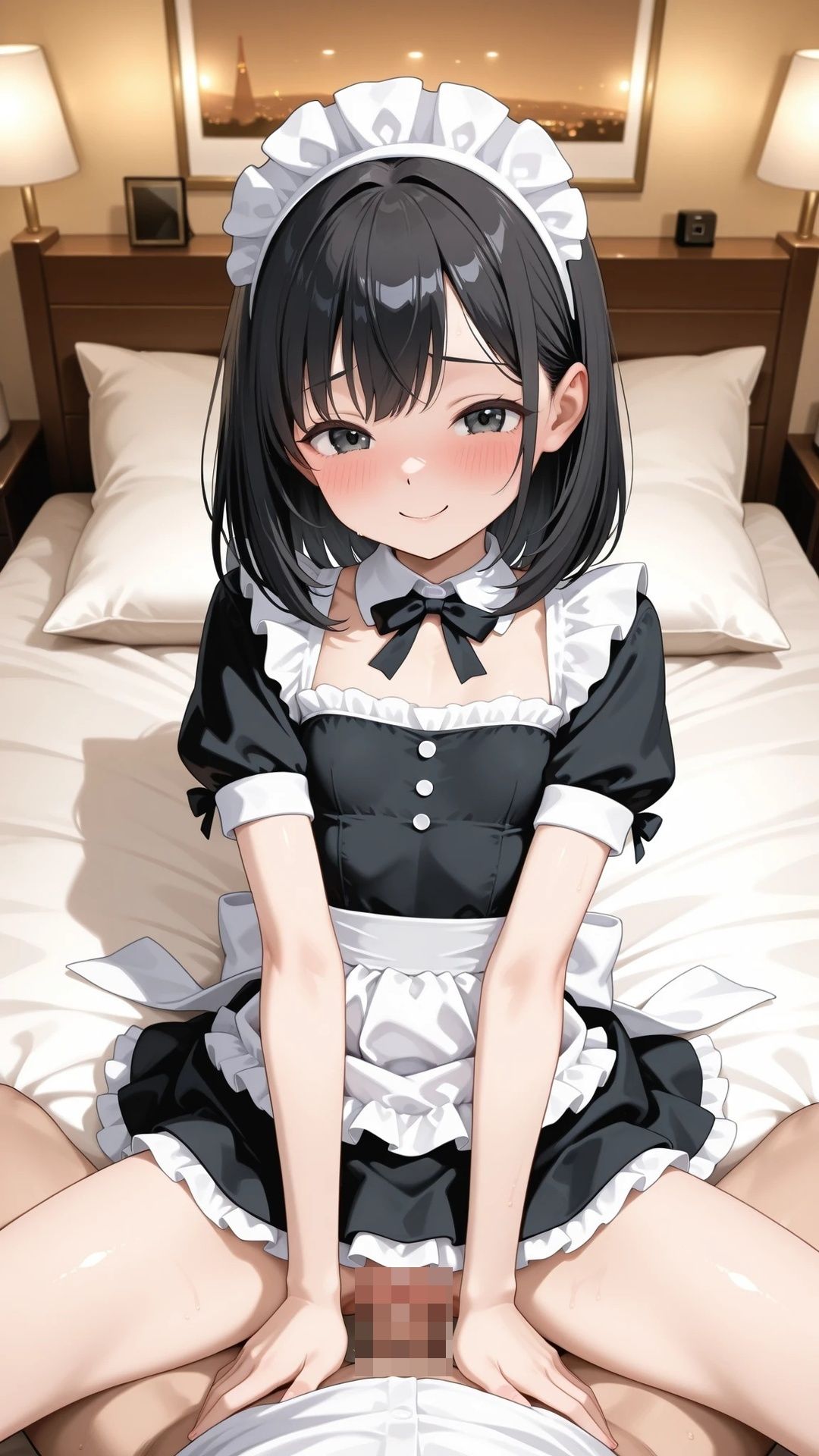 貧乳黒髪メイド美少女とラブホでエッチ_9