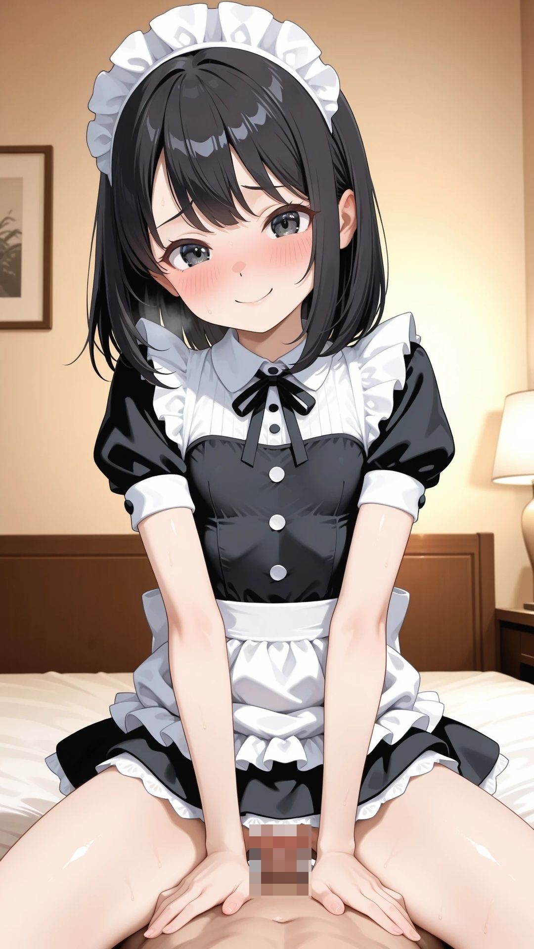 貧乳黒髪メイド美少女とラブホでエッチ_10
