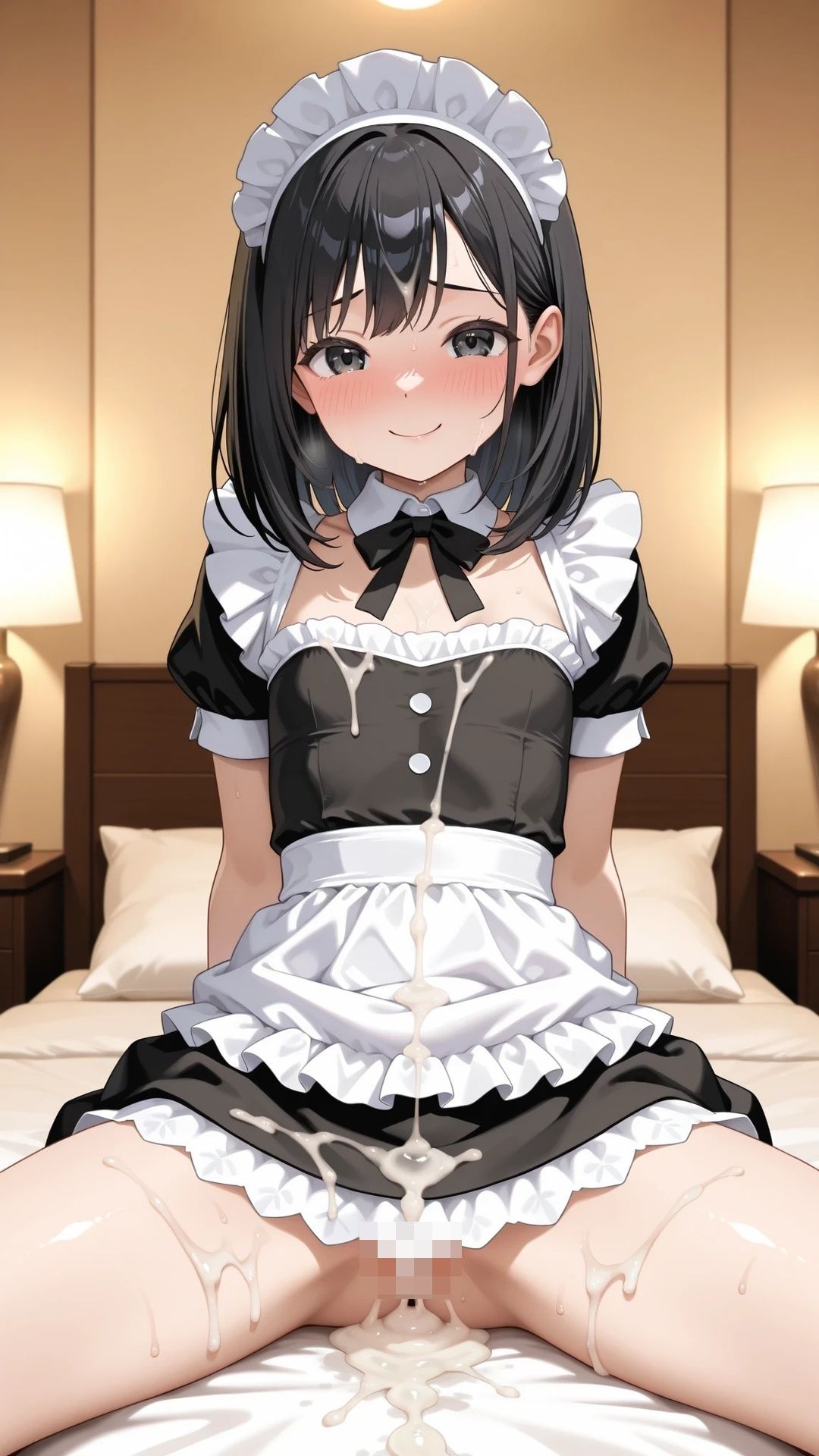 貧乳黒髪メイド美少女とラブホでエッチ_11