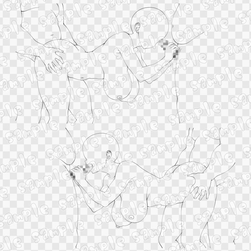 線画素材集［手］103 サンプル3