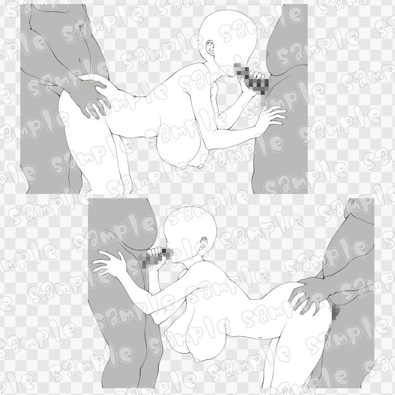 線画素材集［手］104 サンプル1