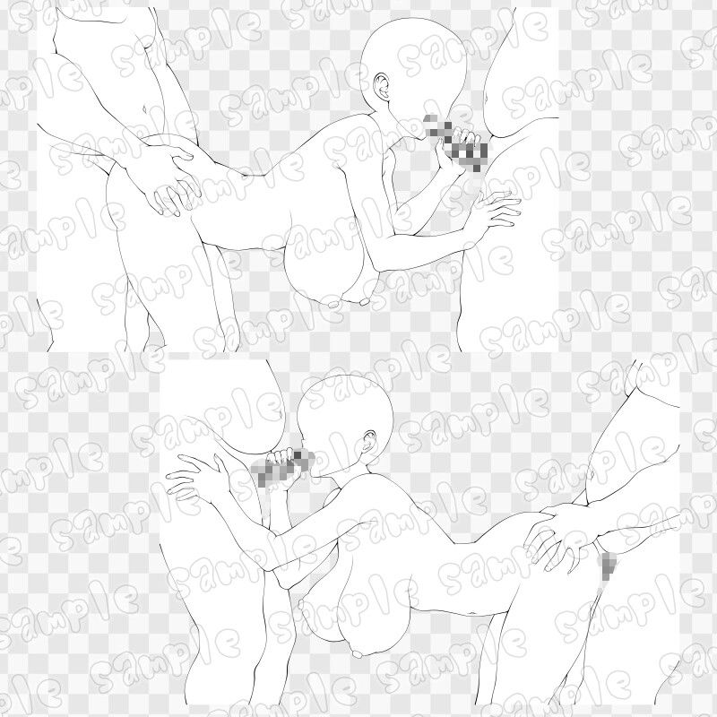 線画素材集［手］104 サンプル2