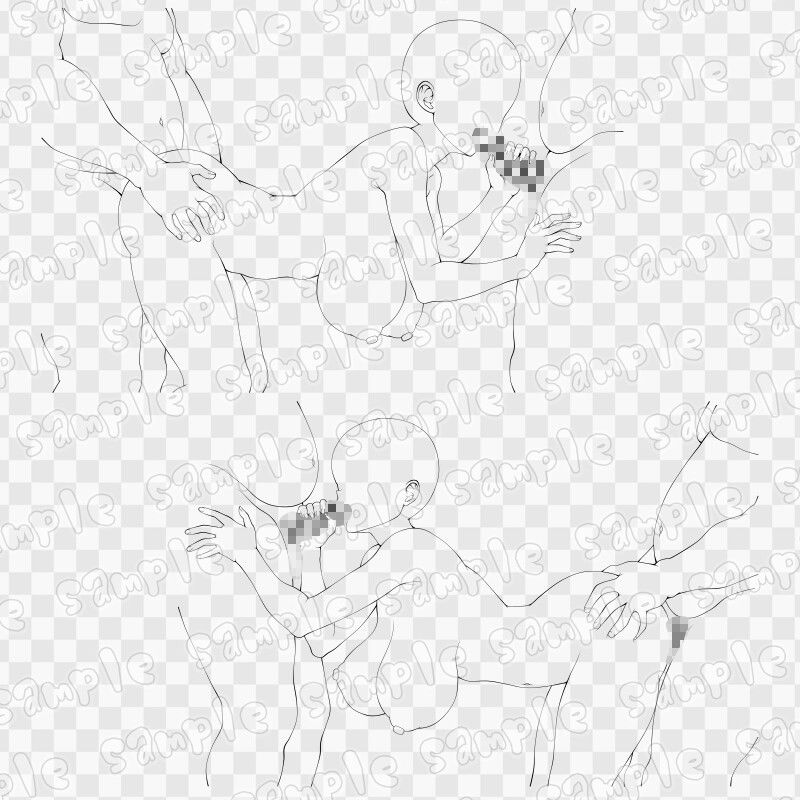 線画素材集［手］104 サンプル3