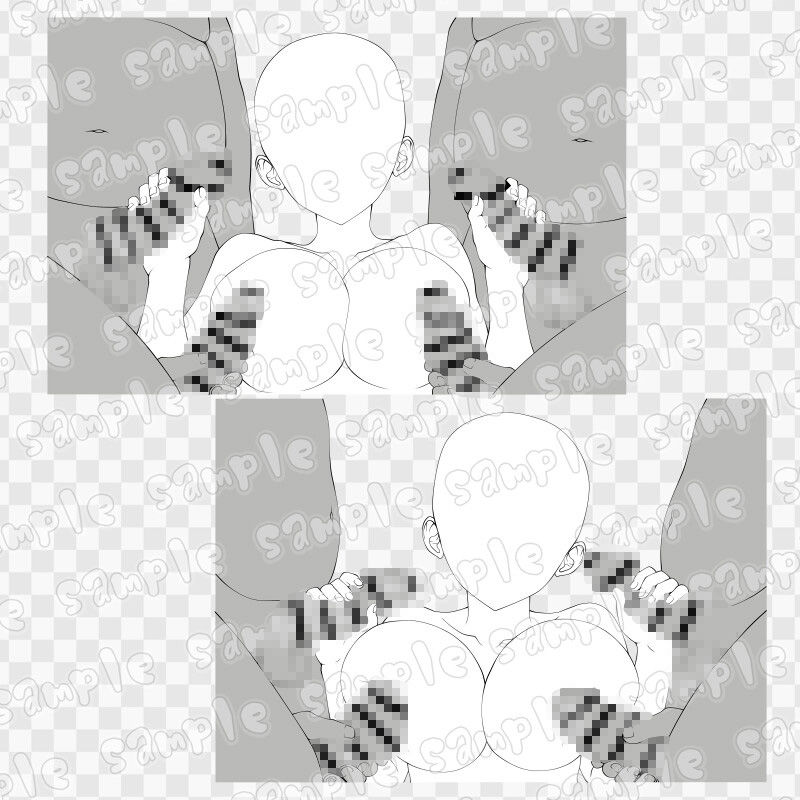 線画素材集［手］106 サンプル1