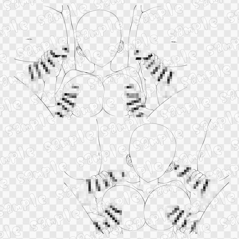 線画素材集［手］106 サンプル3
