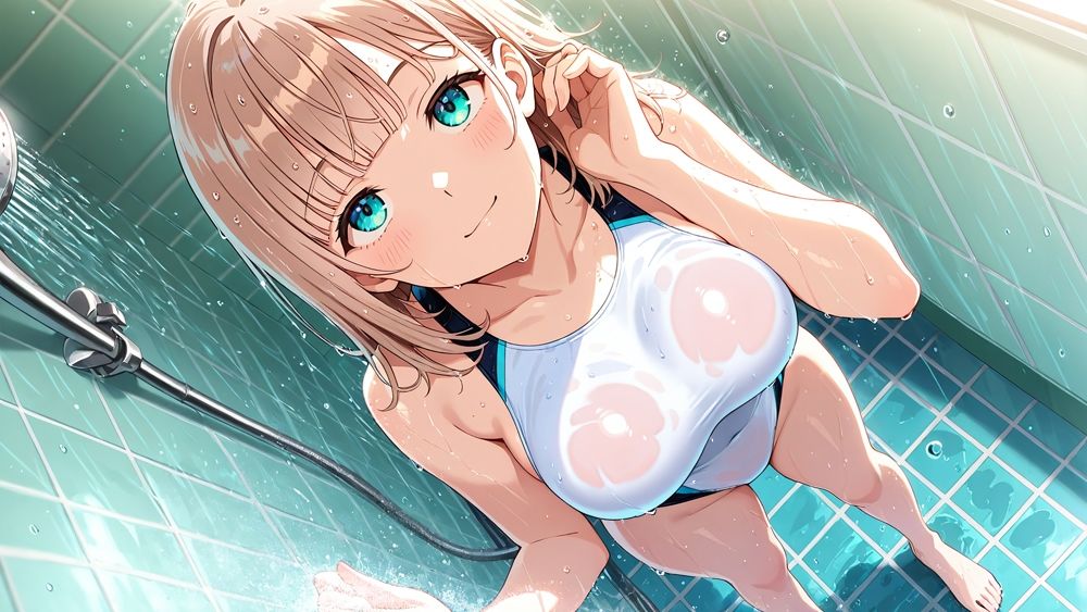 【4K】真っ白スク水の爆乳姉妹が水泳コーチに蕩かされて孕ませ交尾 画像6