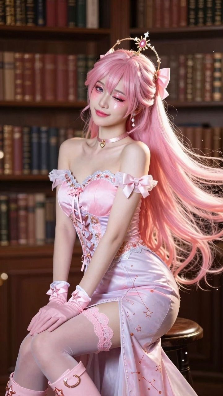 【AIコスプレ美女アイドルシリーズ ＃001:グラビア＆動画】〜ピンク星から舞い降りた、電子の妖精 星乃音 ぴこ〜 サンプル1
