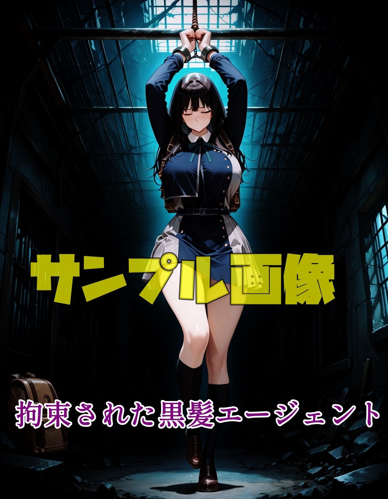 拘束された黒髪エージェント1