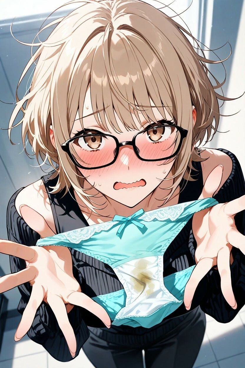 200枚＋PDF】清楚系メガネ女子大生の秘められた決壊 ── 柔らかな茶髪に広がる絶望のシミ ── お漏らし＆シミ付きパンツ特化集 画像5