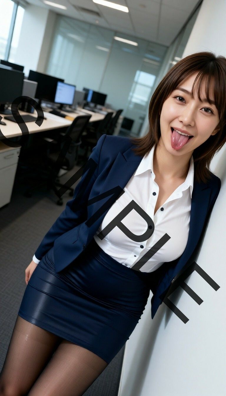 【実写系AI】美人上司のベロ出しエッチ【舌フェチ】_1