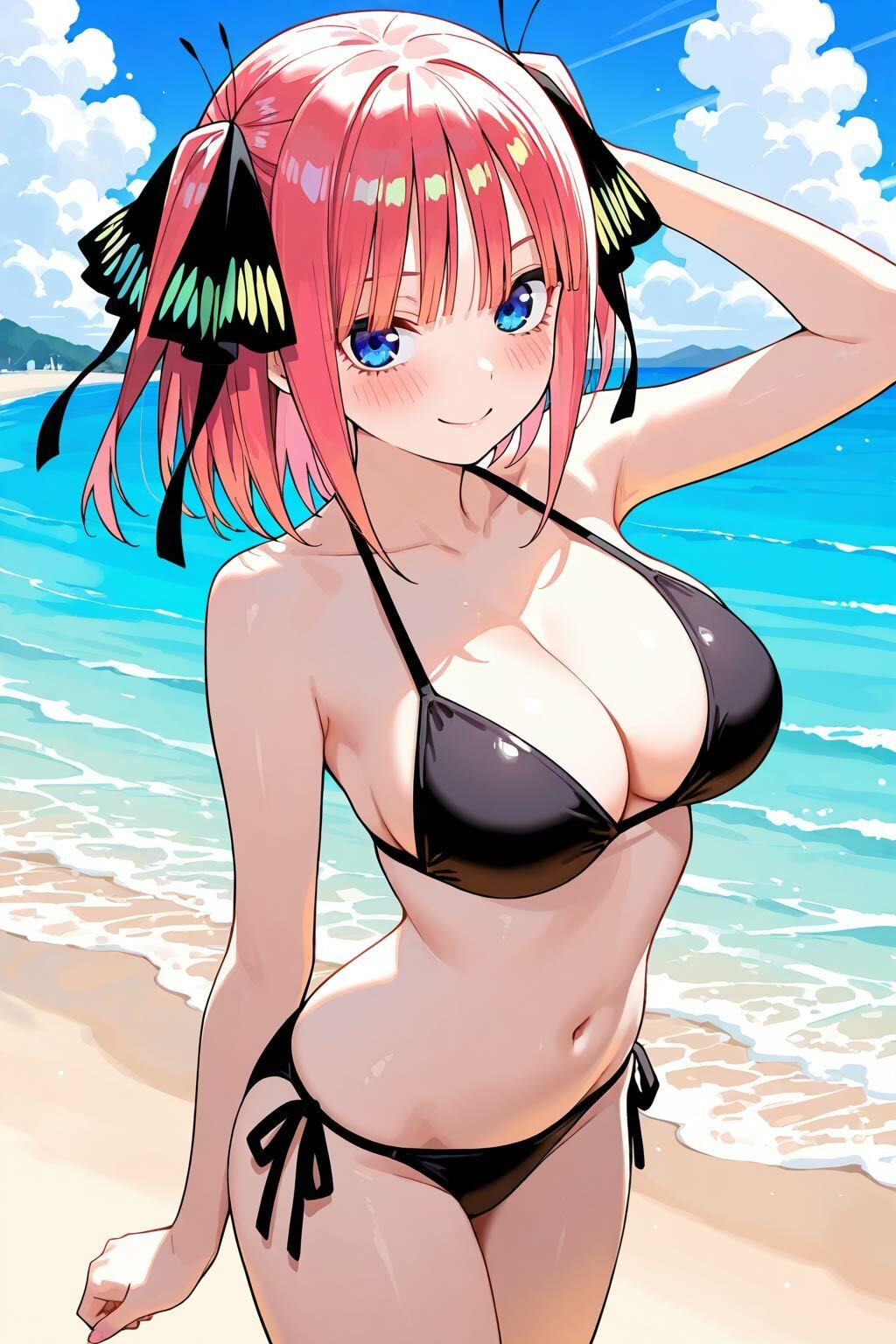 水着姿の二乃が誘惑してくるのでそのまま浜辺でエッチしました サンプル1