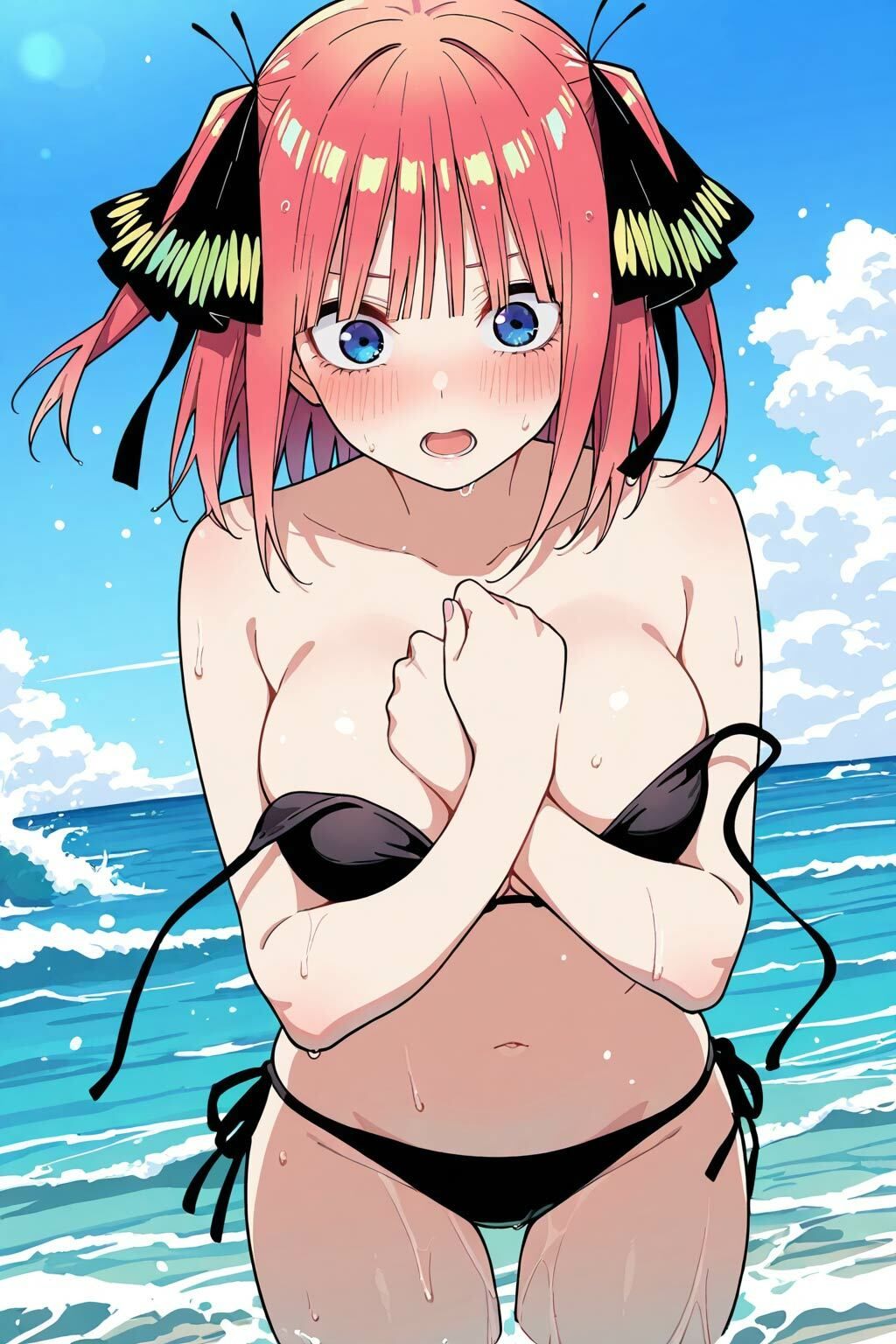 水着姿の二乃が誘惑してくるのでそのまま浜辺でエッチしました サンプル3