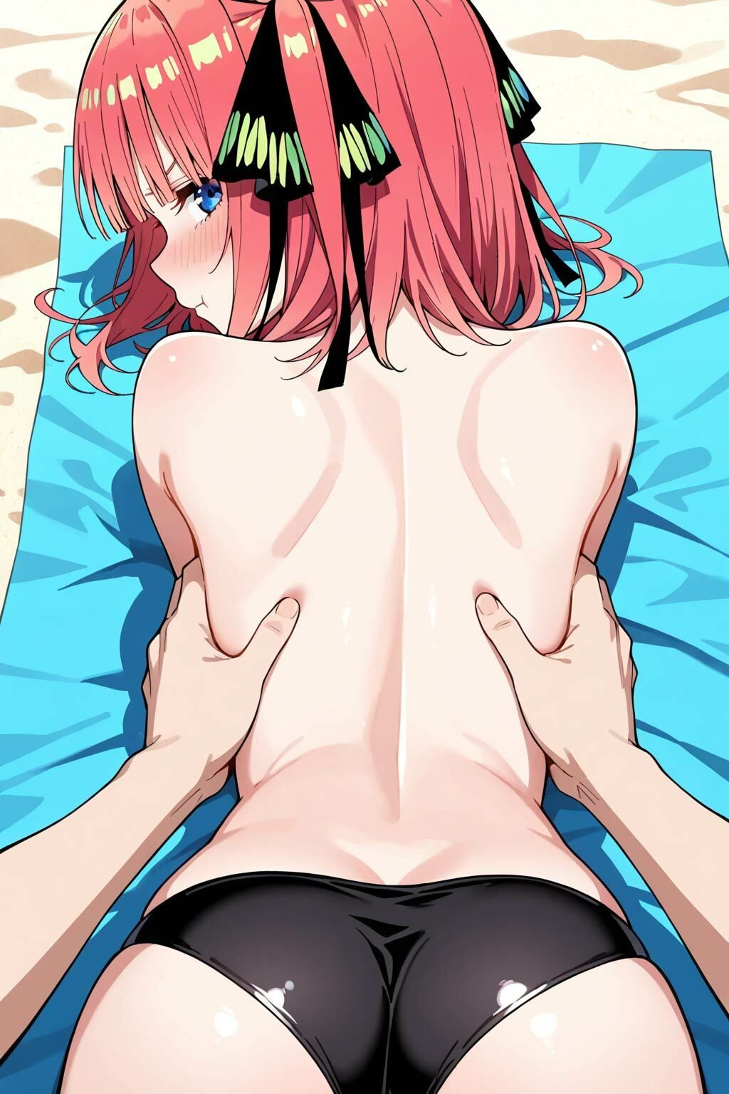 水着姿の二乃が誘惑してくるのでそのまま浜辺でエッチしました サンプル4