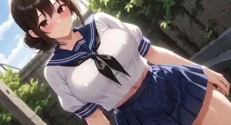No.002 夏の誘惑〜夏服のセーラー服をギリギリまで脱ぎ捨てる彼女〜 画像1