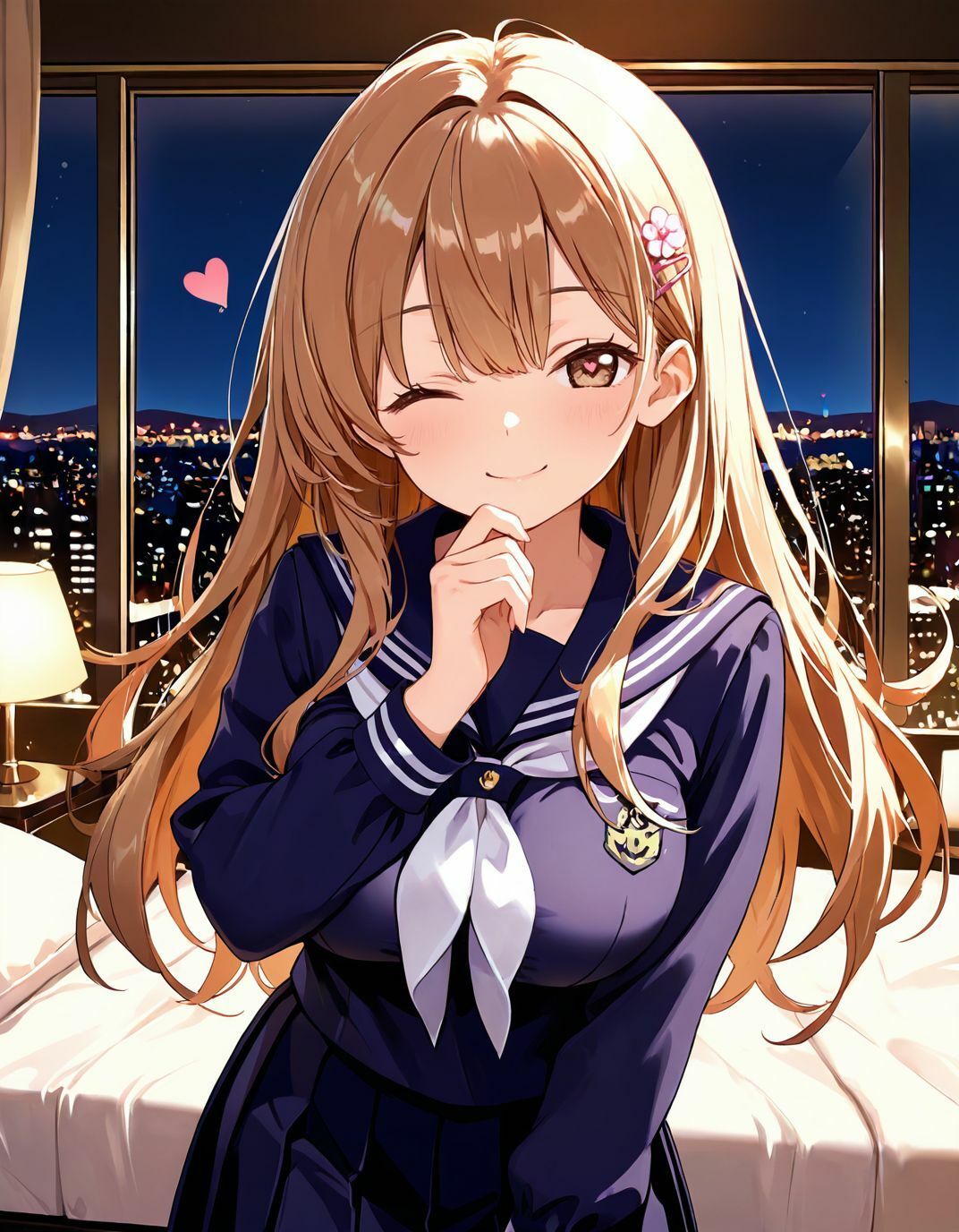 どこでもセックスするのが当たり前になっちゃった世界2 黒セーラーホテルえっち編 画像1