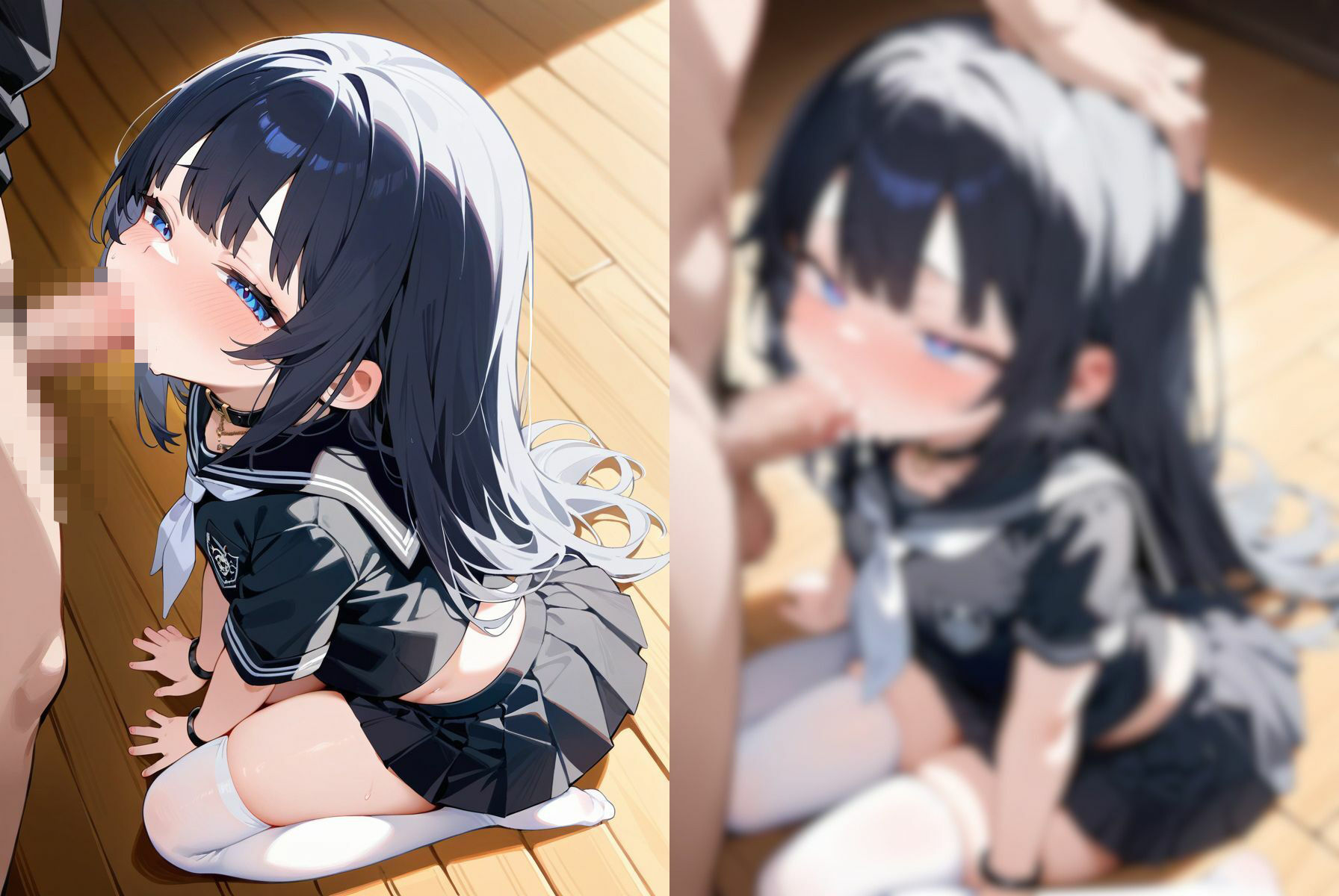 メス◯キ女子〇〇生と無人の教室で生ハメSEXしまくるCG集~制服コスその1~1